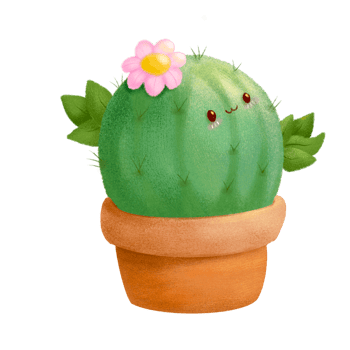 Adorable hand drawn cactus png