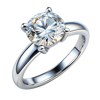 A stunning silver engagement ring with a brilliant round diamond showcases clarity and brilliance png
