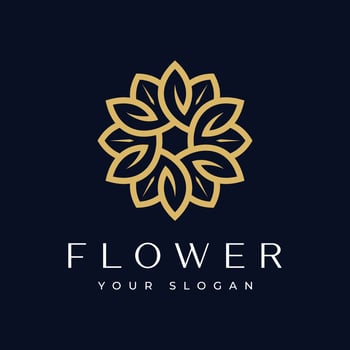 Creative golden flower logo design for free download vector