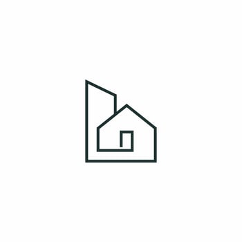 Real estate logo. Real estate icon, symbol, illustration, clipart design. Editable real estate line art design. vector
