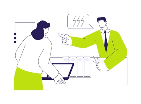 Conflict at a workplace abstract concept illustration. vector