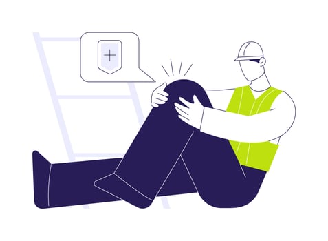 Workplace injury abstract concept illustration. vector