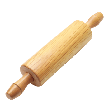High-Quality Wooden Rolling Pin With Transparent Background png