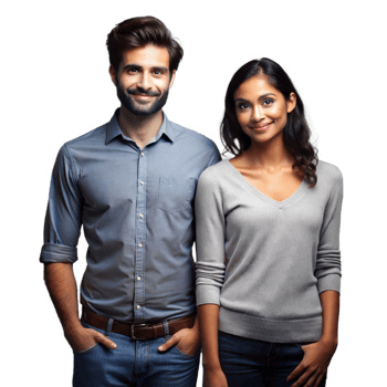 Smiling Couple Posing Together Against Transparent Background png