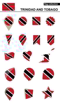 Trinidad and Tobago Flag Collection. Big set for design. vector