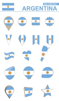 Argentina Flag Collection. Big set for design. vector