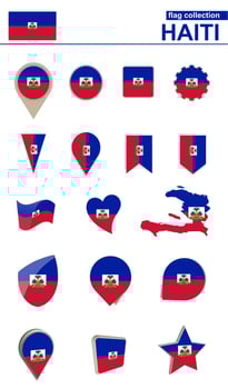 Haiti Flag Collection. Big set for design. vector