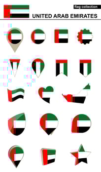 United Arab Emirates Flag Collection. Big set for design. vector