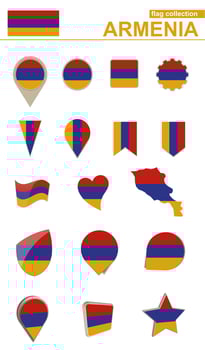 Armenia Flag Collection. Big set for design. vector