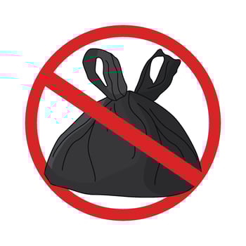 illustration of no plastic bag vector