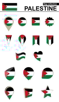 Palestine Flag Collection. Big set for design. vector