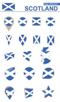 Scotland Flag Collection. Big set for design. vector