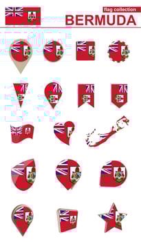 Bermuda Flag Collection. Big set for design. vector