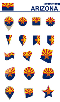 Arizona Flag Collection. Big set for design. vector