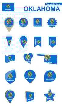 Oklahoma Flag Collection. Big set for design. vector