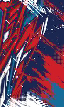 Abstract background grunge brush strokes racing car wrap template and sports jersey fabric design vector
