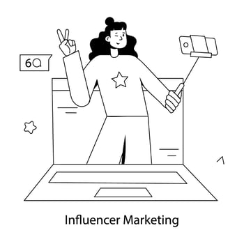 Trendy Influencer Marketing vector