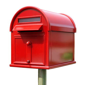 Red Mailbox on Post png