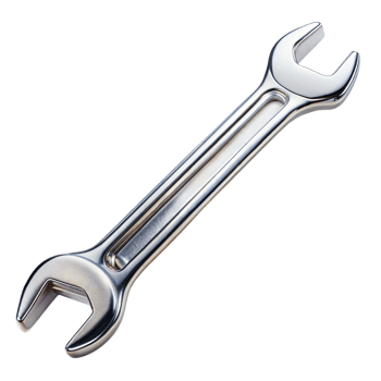 Chrome Double-Ended Wrench on Transparent Background png