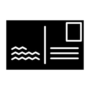 postcard icon, post office equipment icon vector