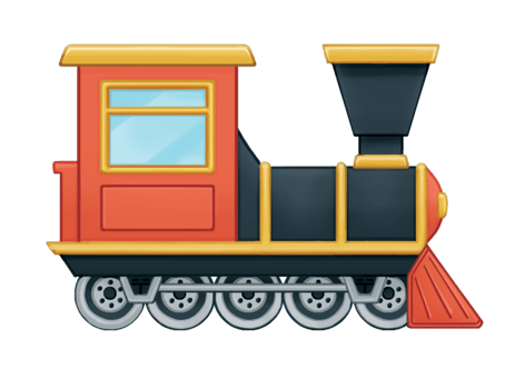 Color illustration of train without background png