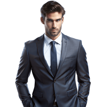 Handsome businessman in stylish suit png