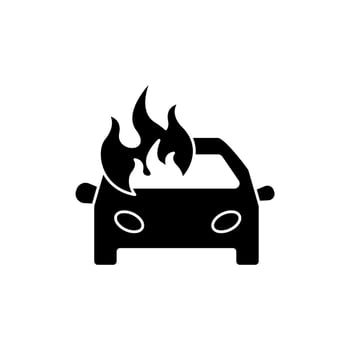 car fire concept line icon. Simple element illustration. car fire concept outline symbol design. vector