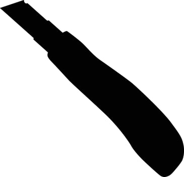 Silhouette of utility knife illustration. Essential tool in black color. Home repair accessories. vector