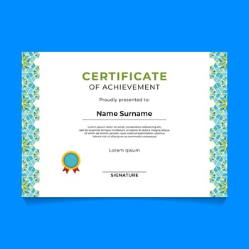 Arabic and Islamic Geometric Certificate Template Design vector