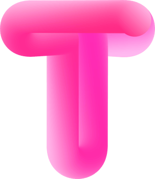 3D Pink Alphabet Letter T png