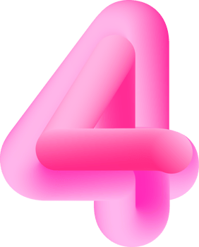 3D Pink Number 4 png