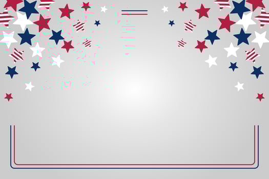 american independence day background, with star decoration. template design for banner, greeting card, presentation, brochure, web, social media. vector