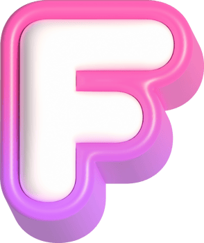 Letter F, Pink Cute 3D Lettering png
