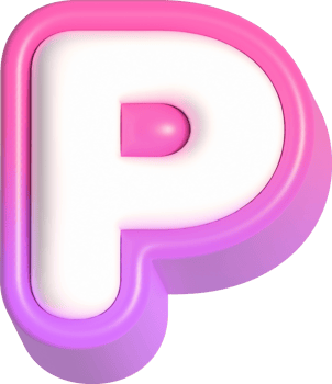 Letter P, Pink Cute 3D Lettering png