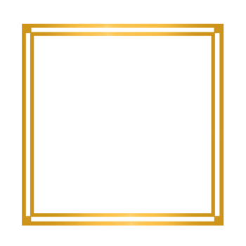 Gold Square Frame on Transparent Background png