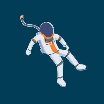 an astronaut in space suit falling down vector