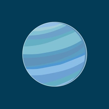 the planet uranus in a flat style vector