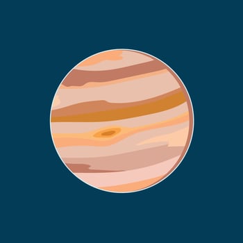 the planet jupiter on a blue background vector