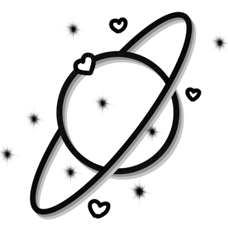 Black Stars and planet in space png
