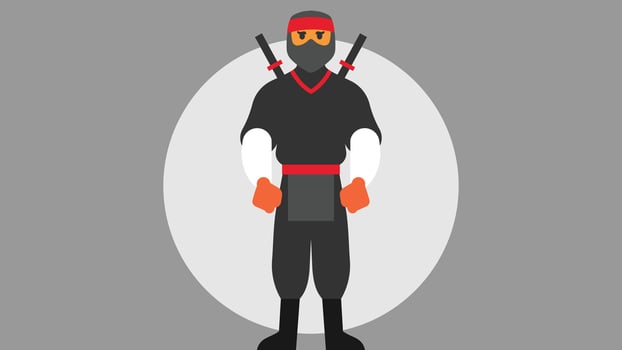 Ninja warrior with sword and uniform vector