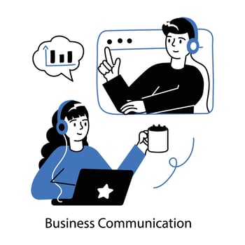 Trendy Business Communication vector