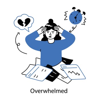 Trendy Overwhelmed Concepts vector