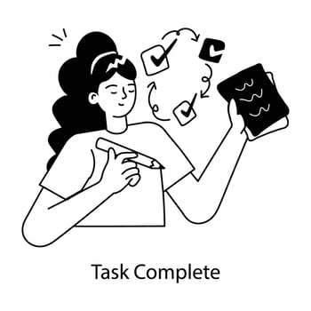Trendy Task Complete vector