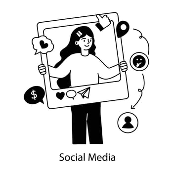 Trendy Social Media vector