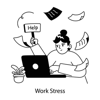 Trendy Work Stress vector