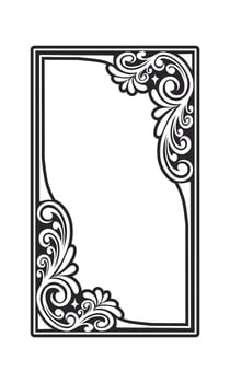 Classic style frame design with exquisite engraving and luxury floral vector