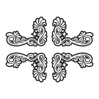 Ornament floral design element for frame, border, and wedding with vintage style vector