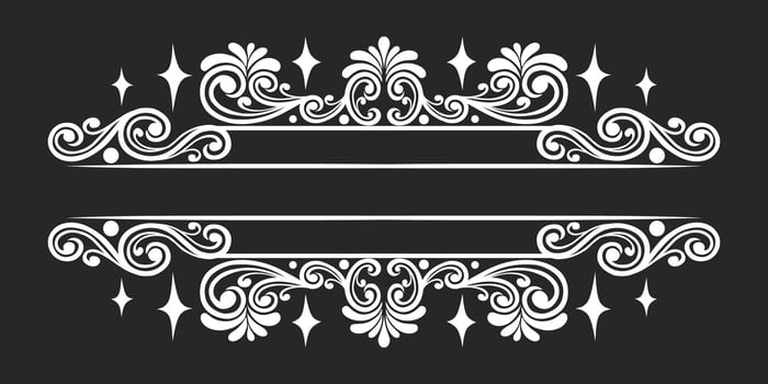 Vintage Baroque Victorian frame border monogram floral engraved scroll ornament vector