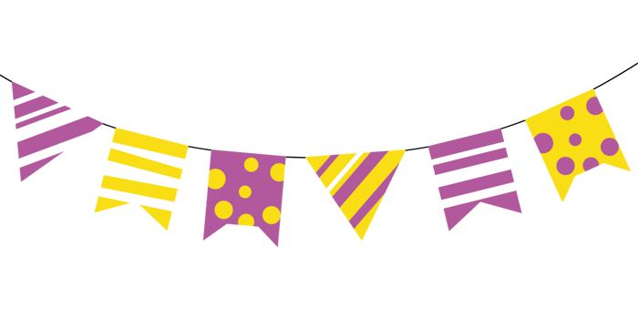 Garland isolated. Party flags for decoration birthday, carnival, party and festival. png