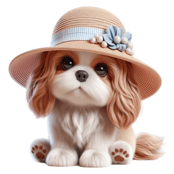 aigenerated dog wearing a hat and sitting png